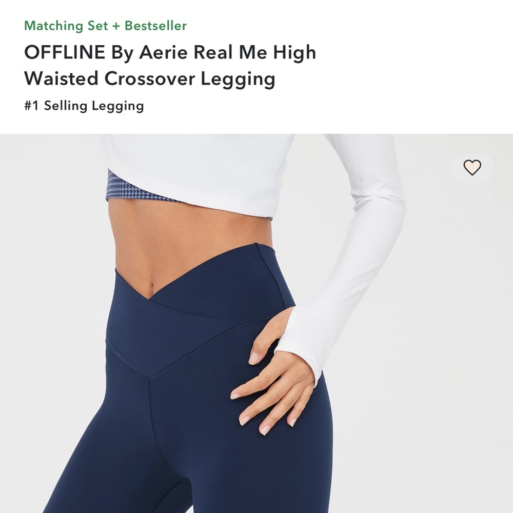 Aerie Navy High Waisted Crossover Leggings